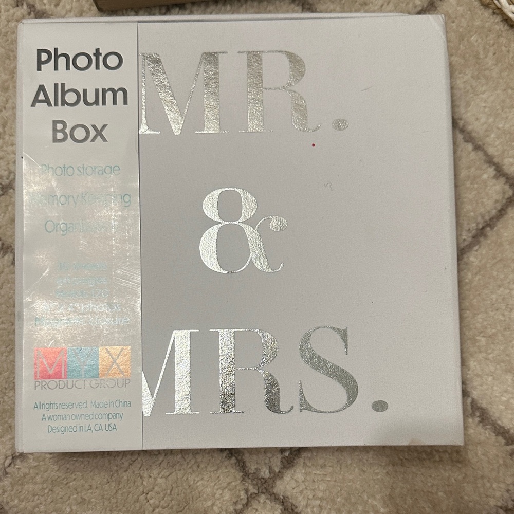 Silver Photo Album Box - MR. & MRS.